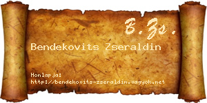 Bendekovits Zseraldin névjegykártya